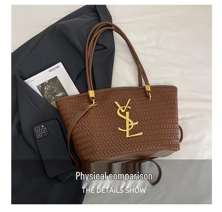 Luxusní tkaná taška: Dámská velkokapacitní crossbody a ramenní taška 2025