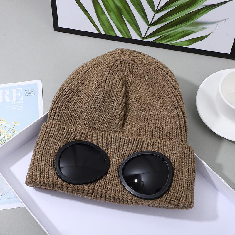 

Stretchy Winter Hat Glasses Knitted Hat Windproof Winter Beanie Elastic Soft Warm Anti-Slip Ear Protection Unisex Bomber Hat One Size