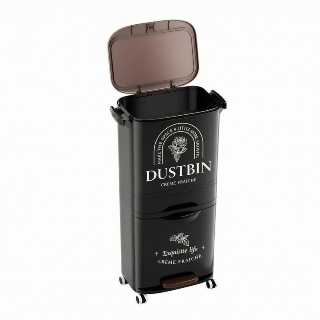 Trash Can with Drawer Slim Recycling Bin Drawers Stainless Steel