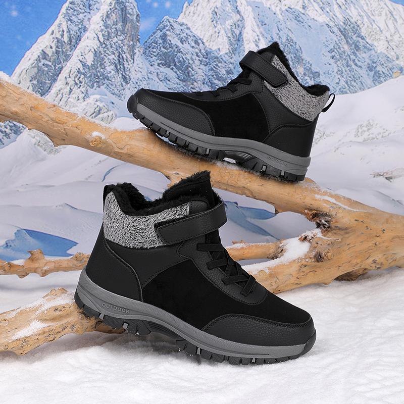 Brand Fashion Winter Men's Boots Super Warm Fur Men Snow Boots Outdoor Non-Slip Rubber Hiking Boots Waterproof Men Ankle Boots