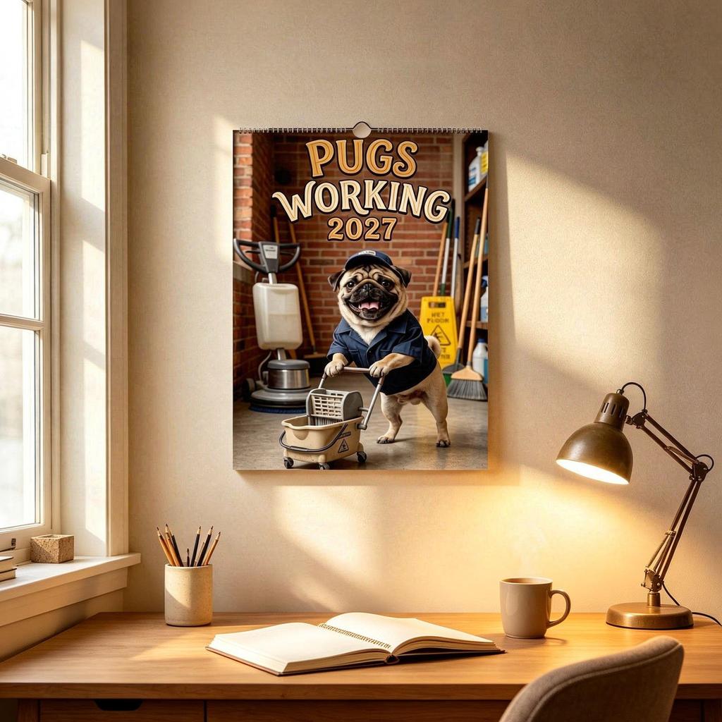 2027 Pug Wall Calendar - Cute Dog Themed Yearly Planner for and Home