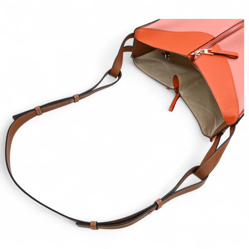 Auth LOEWE Hammock Small 2Way Shoulder Handbag Leather Pink Orange Lo9998bf