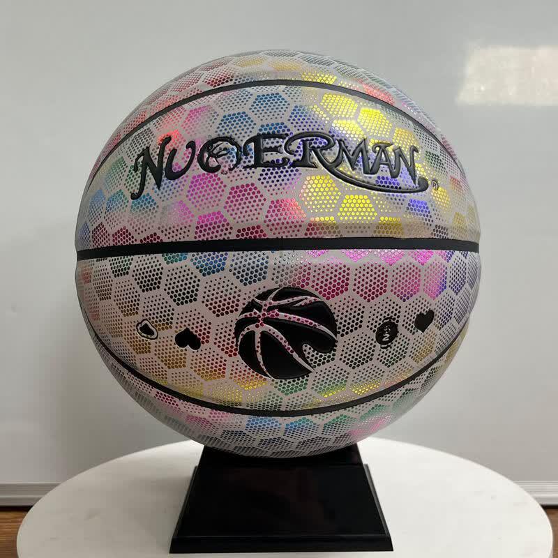 Norman Size 7 Genuine Leather Reflective Basketball Size 7 (Standard)