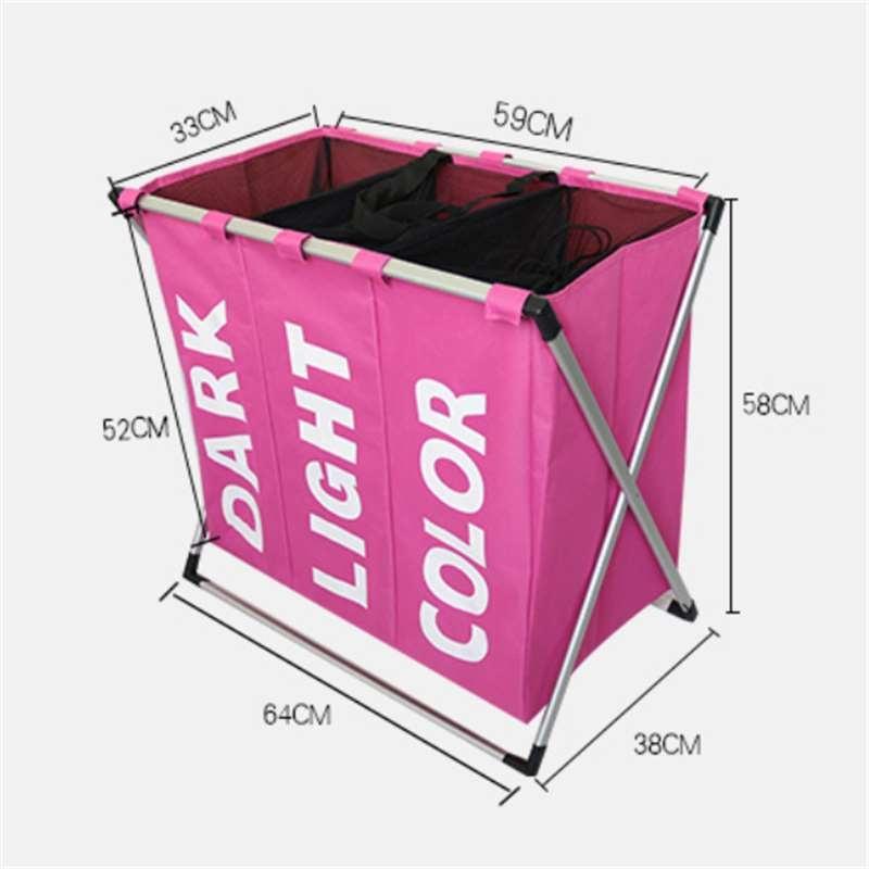 Buy 3 Grid Dirty Clothes Basket Clothing Color Classification Dirty Laundry Bags Home Laundry