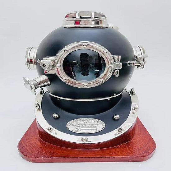 

Diving Helmet Nautical U.S Navy Black Coating Finish Deep Sea Divers Helmet Nautical Marine Décor Scuba Diving Helmet