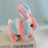 Plush Interactive White Rabbit Toy - Walking, Talking, Ear-Wiggling, Mouth-Moving Long-Haired Pet Simulation.