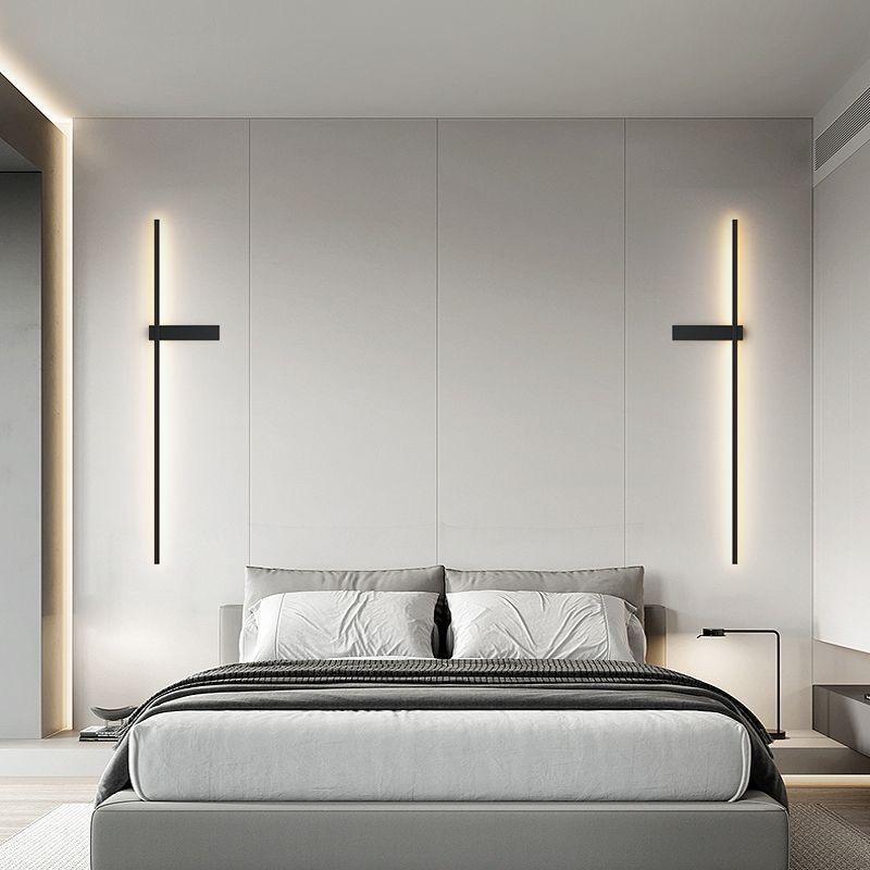 Minimalist LED Wall Lamp: Linear Strip Design for Bedroom or Living Room