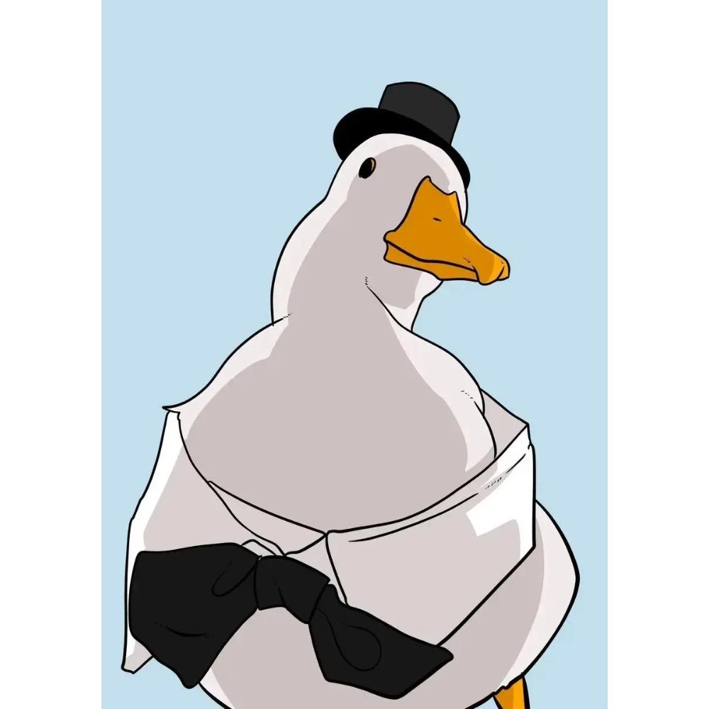 Canvas Painting Funny Memes Duck Posters and Prints Modern Lovely Duck Wall Art Picture for Living Room Home Bedroom Cafe Decor