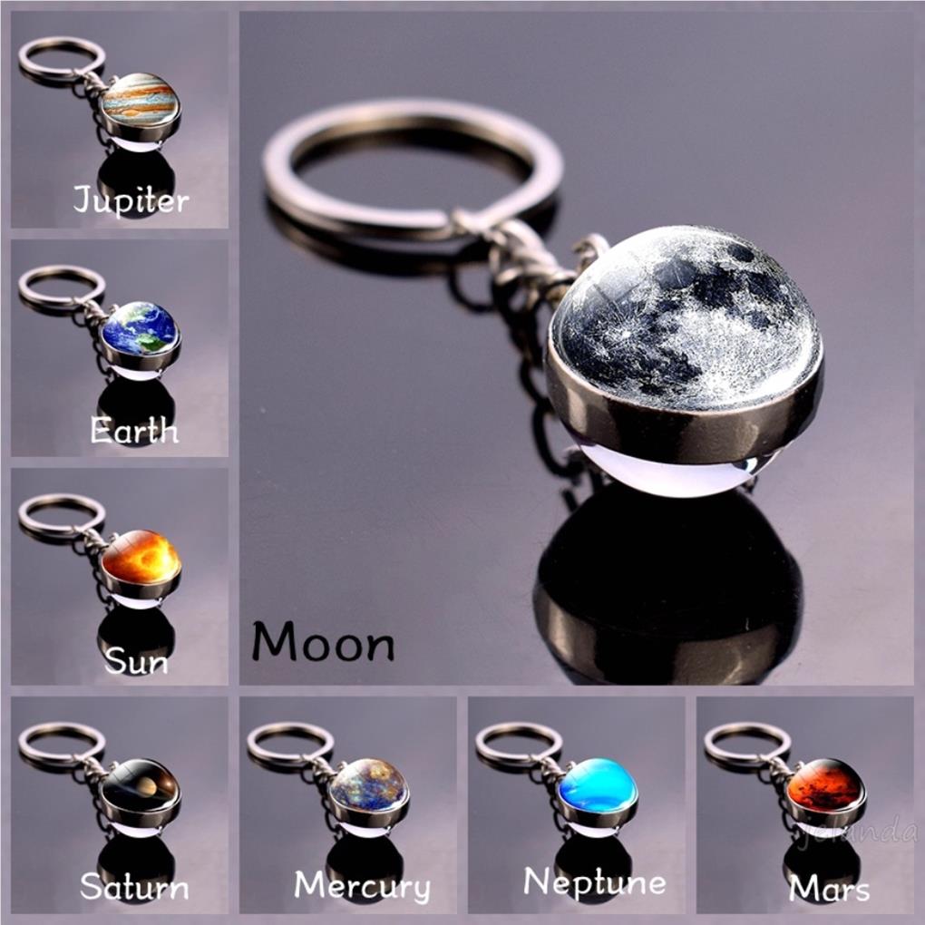 Planet Keychain Stylish Decorative Hanging Portable Luminous Glossy Round Exquisite Alloy Windshield Pendant Ornament