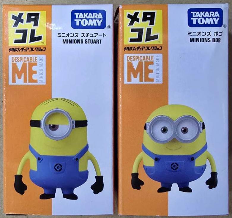 TAKARA TOMY Metacolle Minions Stuart Bob Brand New and 2-figure Set, Unopened.