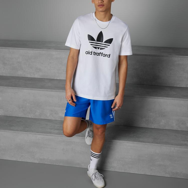 Adidas Originals Trefoil Manchester United OG Tee Casual Short Sleeve T-Shirt Men Tops White IP5550