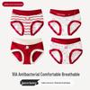New Year Red Cotton Girls' Underwear - Year of the Horse Theme - Pure Cotton Crotch Triangle Design
