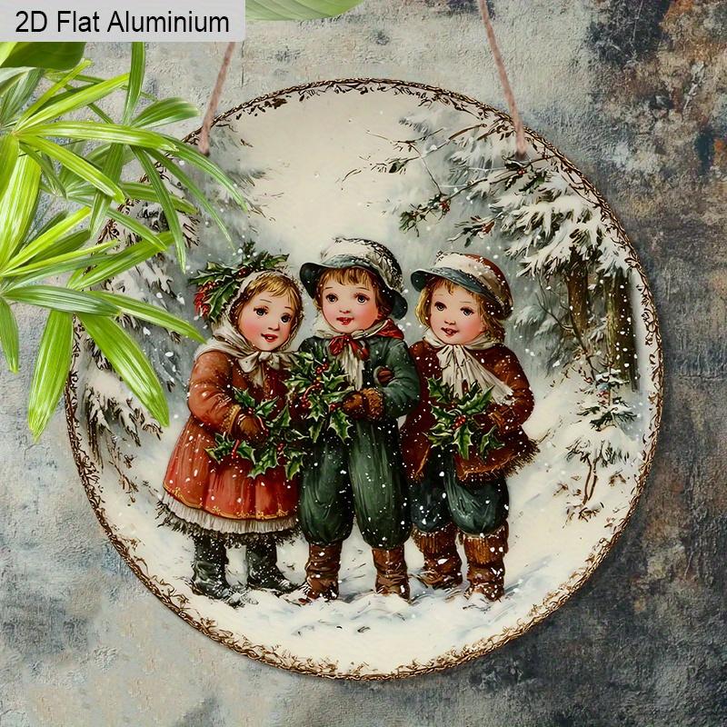 2D Flat Aluminium Christmas Sign - Warm Winter Figurine Ornaments - Ideal for Front Door, Wall, Porch, Window Decor - Ideal Christmas Gift for Friend