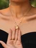 Qiong Yao Freshwater Pearl Heart Necklace: White Shell, Little Chicken Design, Gold-Plated Stainless Steel Clavicle Chain