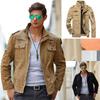 Men's Autumn Winter Thicken Military Jacket With Warm Lined Interior And Stand Collar