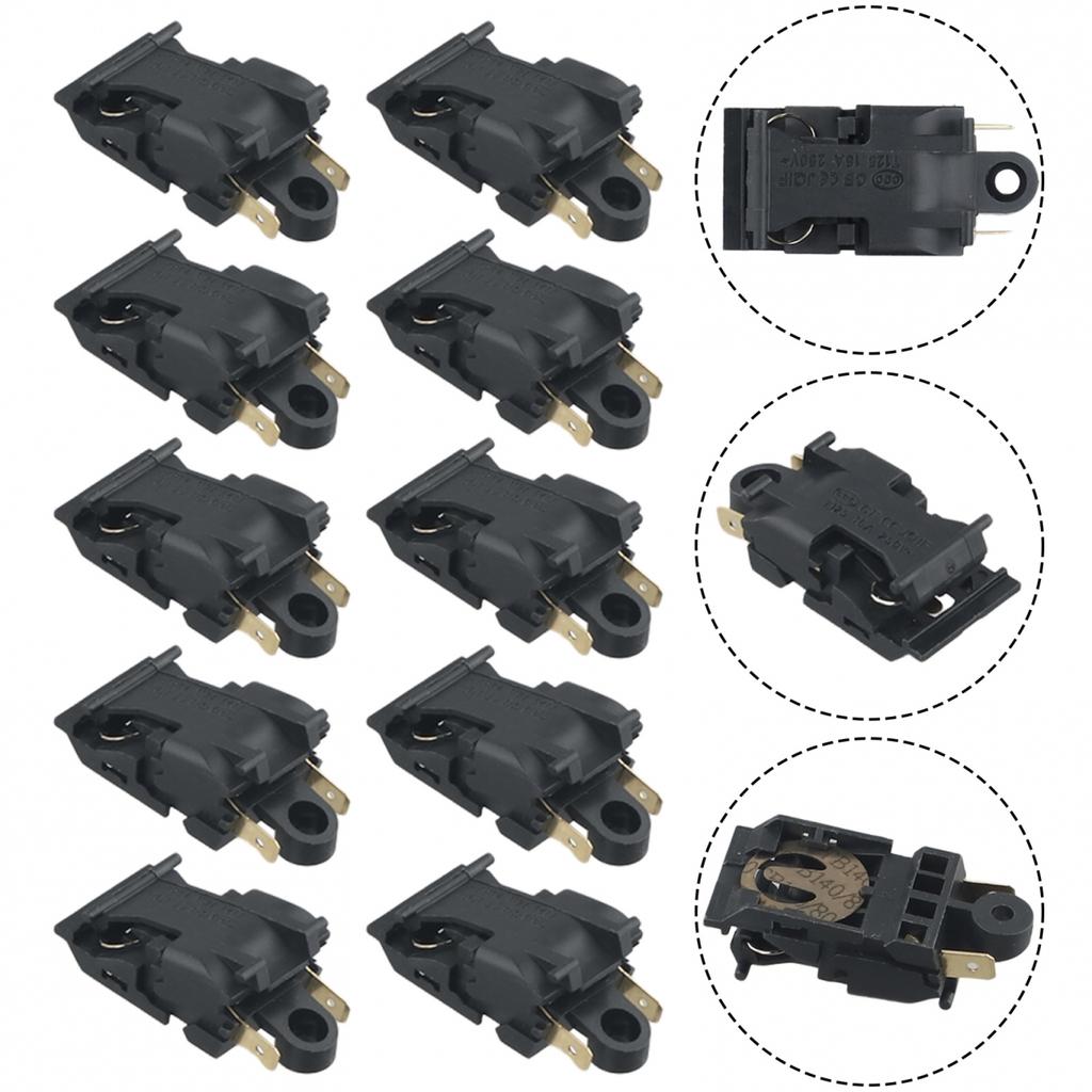 10pcs Replacement Electric Kettle Thermostat Switch 13A 250V 16A Black