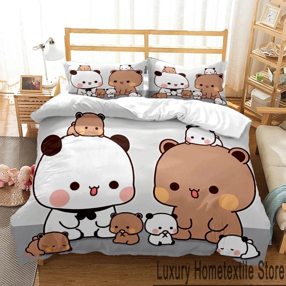 3D Print Bubu Dudu Cartoon Bear Panda Bedding Set Boys Girls Twin Queen King Size Duvet Cover Pillowcase Bed boys Adult