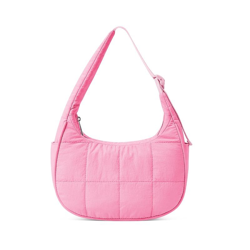 Nylon bag large capacity women's armpit bag trendy down bag versatile single shoulder fashion solid color silk cotton handbag