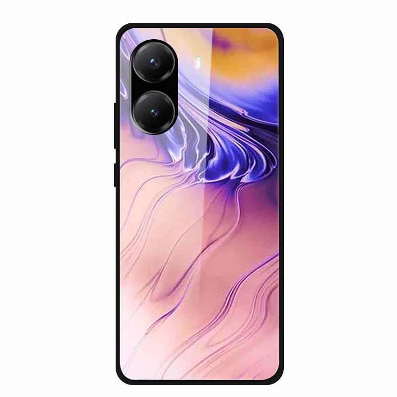 Tempered Glass Case For Poco X7 Pro Back Cover PC Hard Shockproof Cases for Xiaomi PocoX7 Pro Funda Marble Texture Fashion Coque
