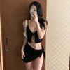 New Korean Small Bust Three-Piece Bikini Set: Pure Desire Style with Ruffle Camisole