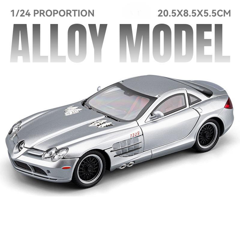 Scale 1:24 S680 SLR 722S Car Model Toy Doors Opened Sound Light Pull Back Sports Cars Alloy Diecast Vehicle Models Shelf Display