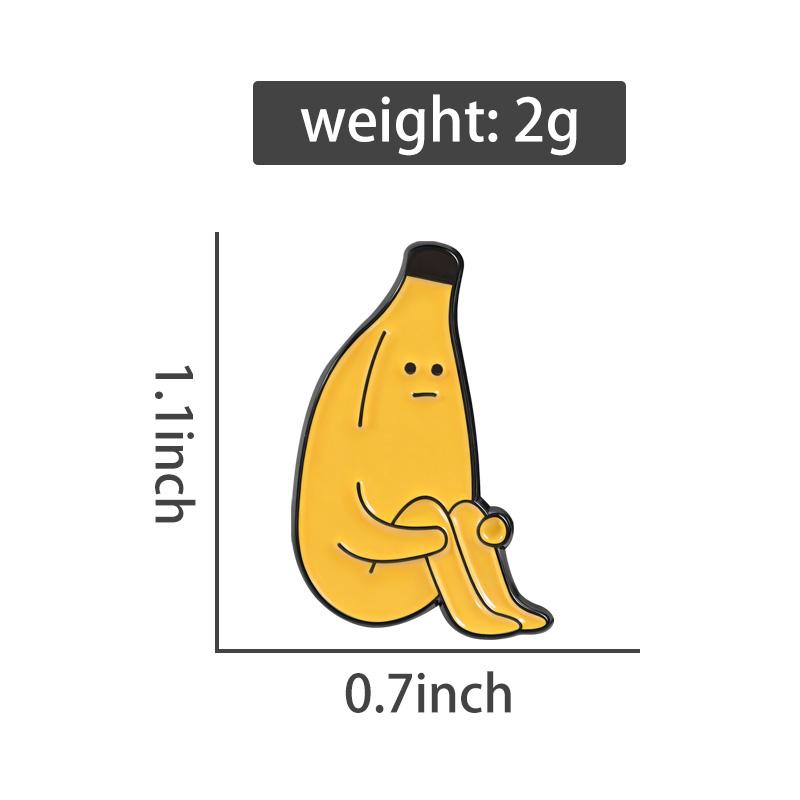 Xiaomi Sad Banana Man Brooch Enamel Pins Humor and Funky Brooches Backpack Lapel Hat Badges Cute Cartoon Anime Jewelry Gift for Friends