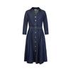 ANNACAU Lyocell Retro Commuter Shirt Dress