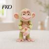 Exquisite Printed Texture Ornament 3D Articulated Monkey Figurine, Multi-Color Cartoon Animal Model with Soft Color Decor Movable Joints, Stress