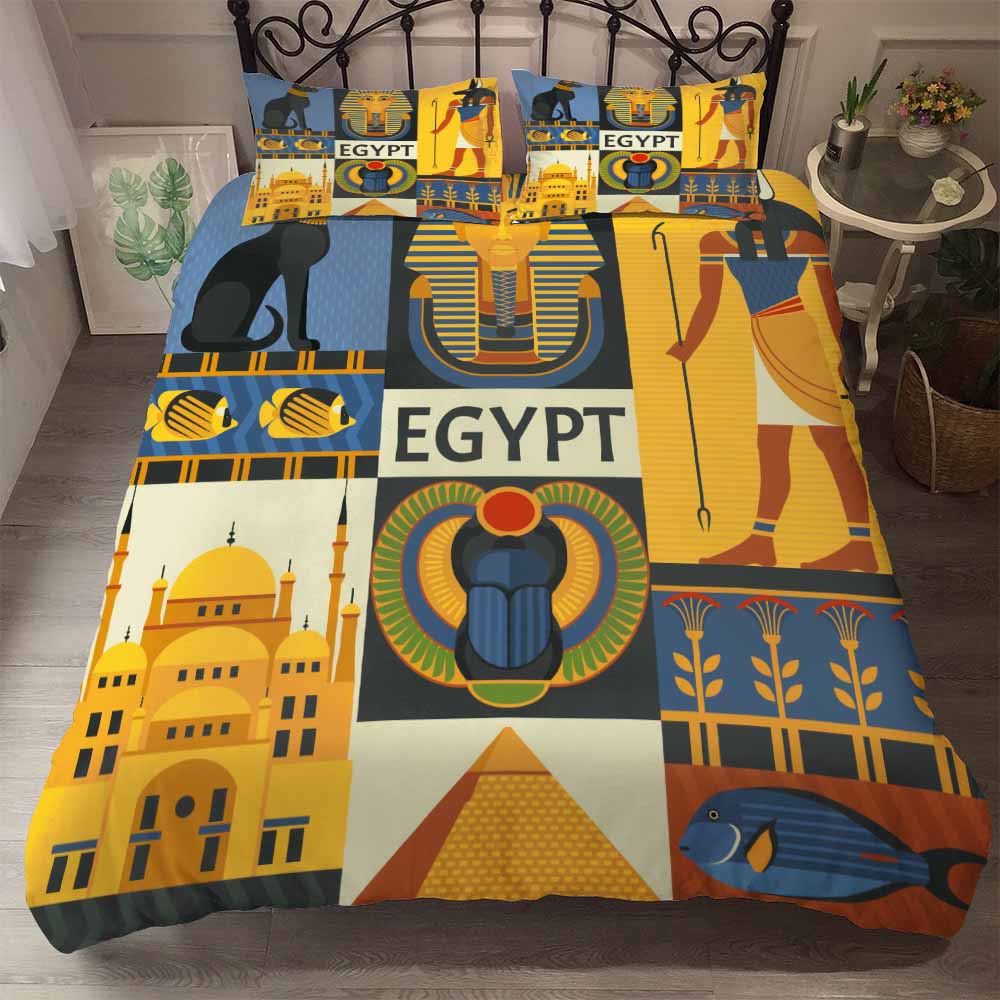 

Western Egyptian Bedding Set Duvet Cover Set With Pillowcase Beauty Tiger Comforter Bedding Sets Home Textiles 4 Pcs Double 852D EU single(135x200cm)