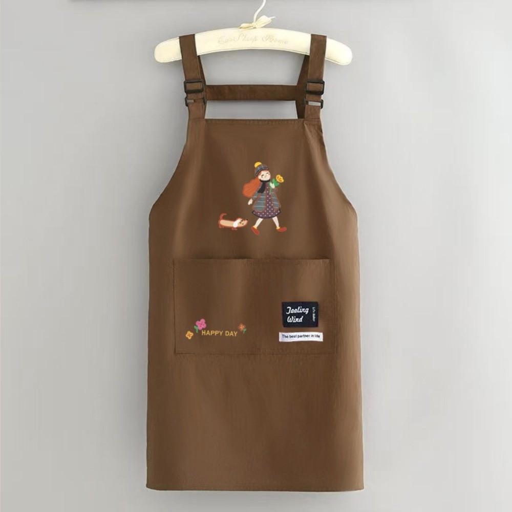 New Waterproof Cartoon Apron Sleeveless Breathable Cooking Aprons Large Pocket Anti-fouling Work Apron Home Kitchen