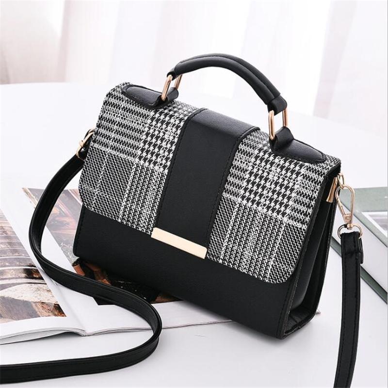Sac Bandoulière Femme Noir Vintage En Simili Cuir - Sangle Ajustable, Style Rétro