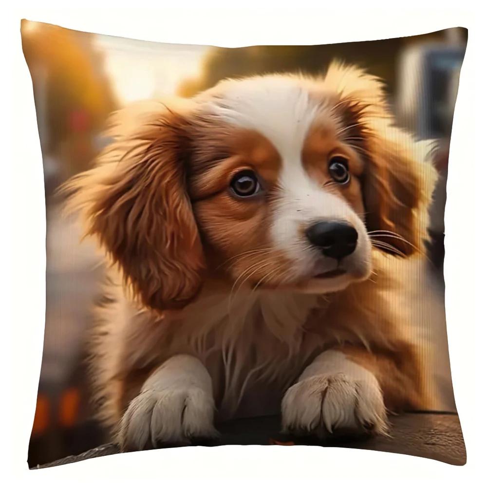 Cute Dog Throw Pillowcases Throw Pillow Cover for Living Room Bedroom Sofa Car Cushion Cover Pillowslip
