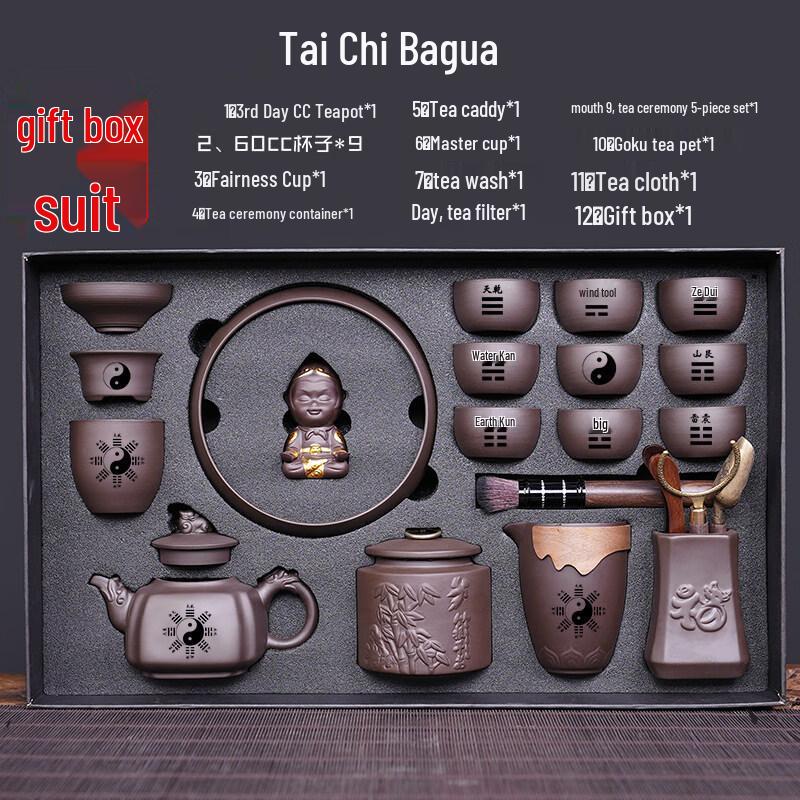 Ru Han Tai Chi Bagua Zisha Teapot Tea Set