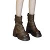 5 cm dick besohlte Hosenstiefel Damen Kurzstiefel 2025 Herbst neu vielseitige Muffin-Stapelstiefel weich besohlte erhöhende Martinstiefel