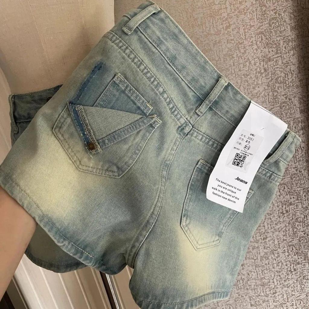 High Waist Retro Denim Patchwork Skirt - Women's Summer 2026 Slimming Hip-Hugging Culottes