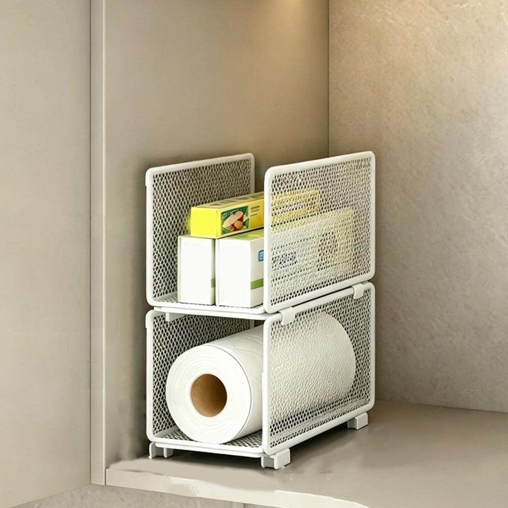 Multi-Layer Plastic Wrap Storage Rack Iron Vertical Storage Rack Cabinet Organizer for Kitchen
