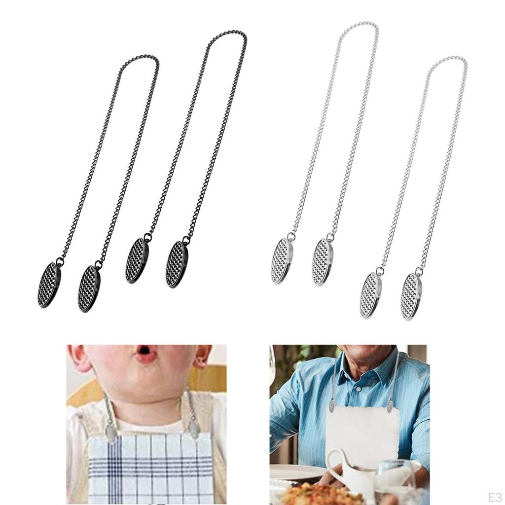 2Pcs Bib Towel Holder Clips Lanyard Neck Strap Fixing Clip Napkin with Chains for Drawing