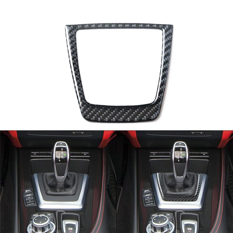 Carbon Fiber Car Interior Center Console Gear Shift Panel Frame Trim Sticker For BMW Z4 E89 2009-2016 Auto Styling Accessories