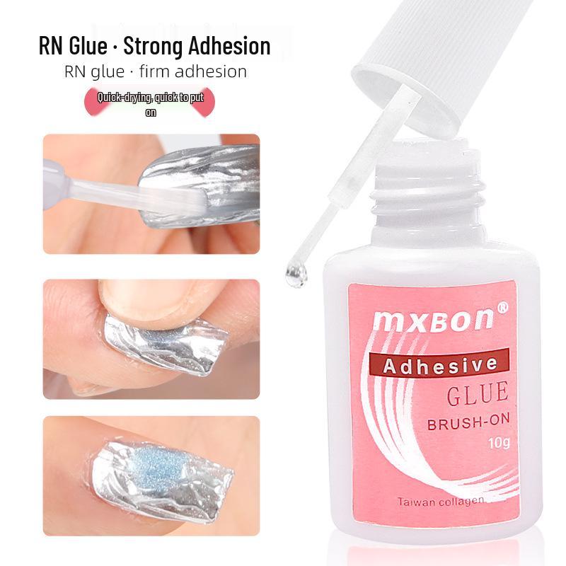 Long-Lasting Nail Glue with Brush for Press-On Nails, Nail Art, Stickers, Tips, & Remover