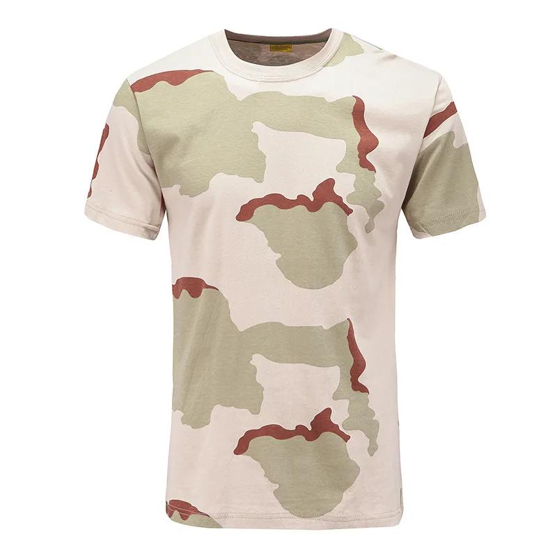 100% Baumwolle Taktisches T-Shirt Kurzarm Schnelltrocknend Jagdhemden Herren Camouflage Outdoor Sport Arbeit Training Airsoft Gefechtshemd