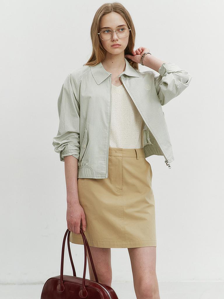 Deonseuteu A-Line Mini Skirt Beige_Udsk4B227I2