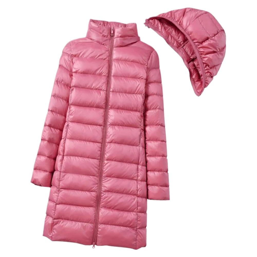 OFTBUY Slim Remove Hooded Parka Fashionable Outerwear 2023 Winter Womens Down Jackets Long Light Thin Coat Puffer Jacket