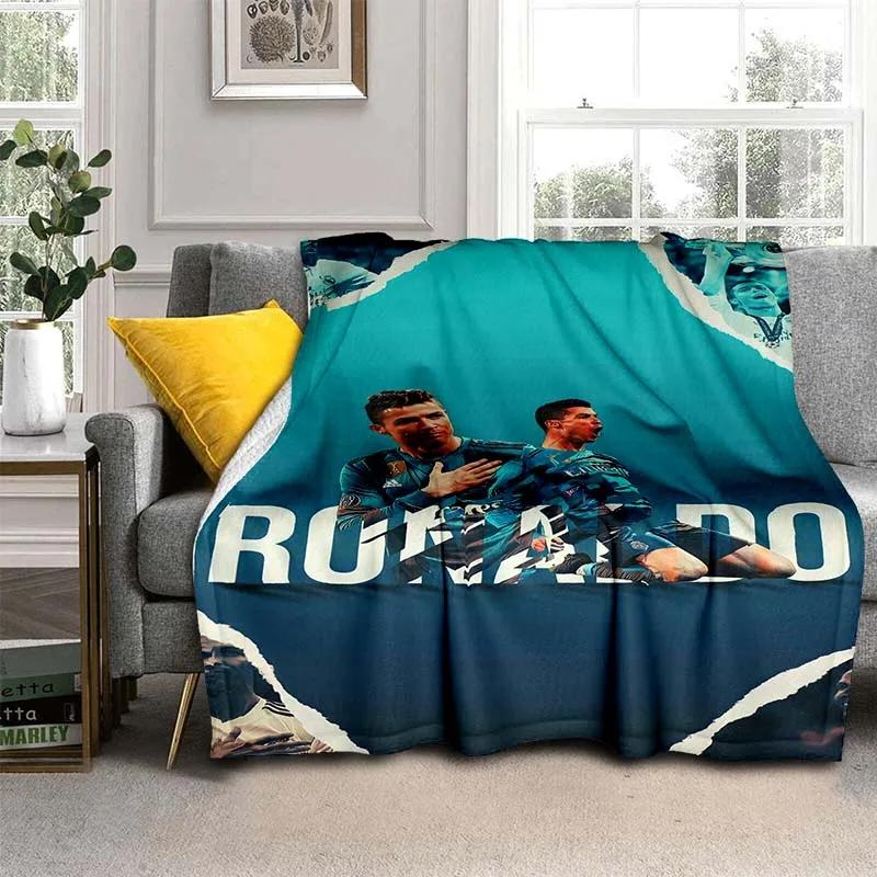 Pătură de flanel cu model Cristiano R-Ronaldo CR7, pătură multifuncțională pentru cadou de sărbători Pături calde și moi toate anotimpurile