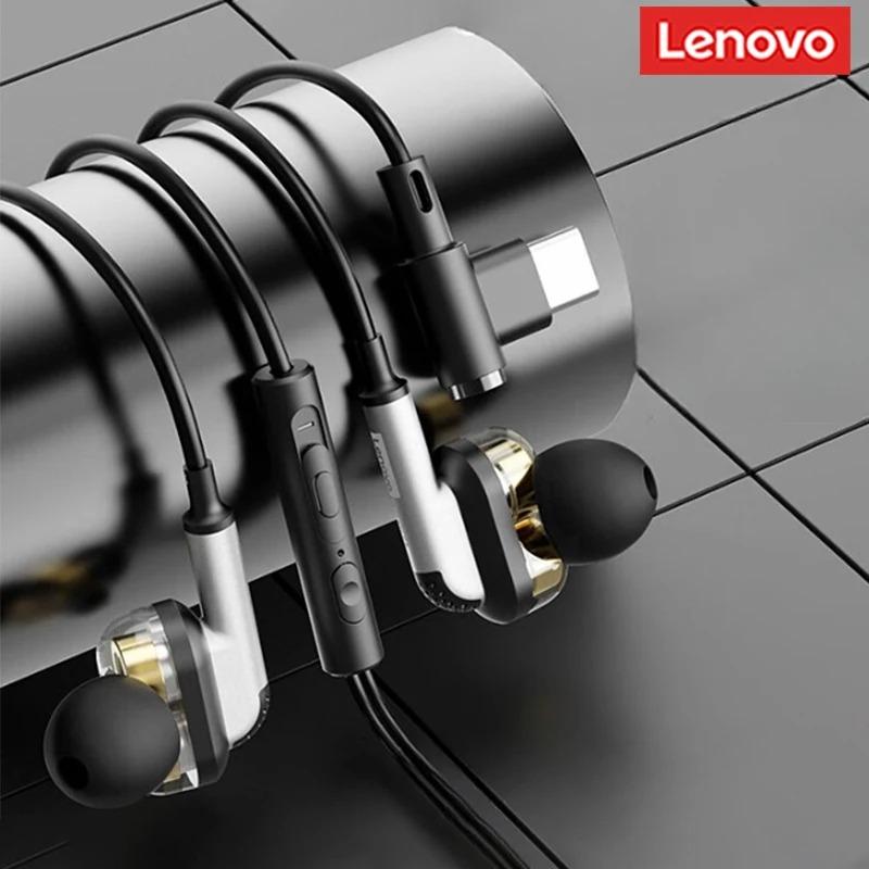 Original Lenovo YF45 Gaming Earphones Wired in Ear Headphones Type-C/3.5mm With Mic Microphone Sound Noise Isolation for PC Phone Laptop NEW