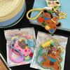 Cute Cartoon Embroidery Animal Felt Keychain Soft Plush Keyring Stuffed Key Holder Lovely Backpack Pendant Bag Charm Couple Gift