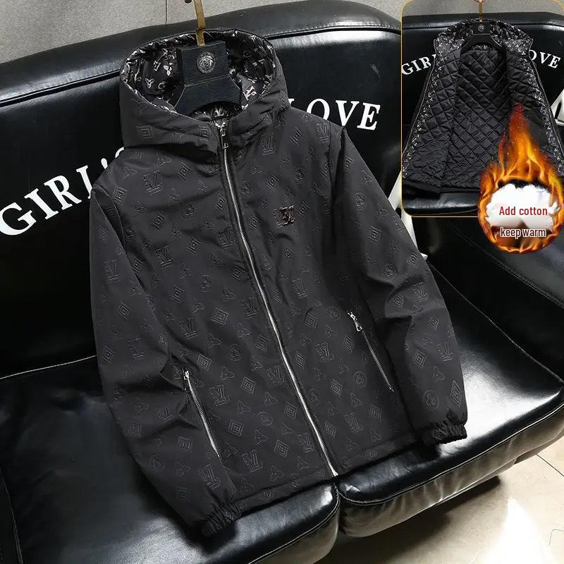 Europejska Modna Męska Kurtka Jacquard w Kratę ze Stójką - Koreański Styl Wiosenno-Jesienny Casualowy Top