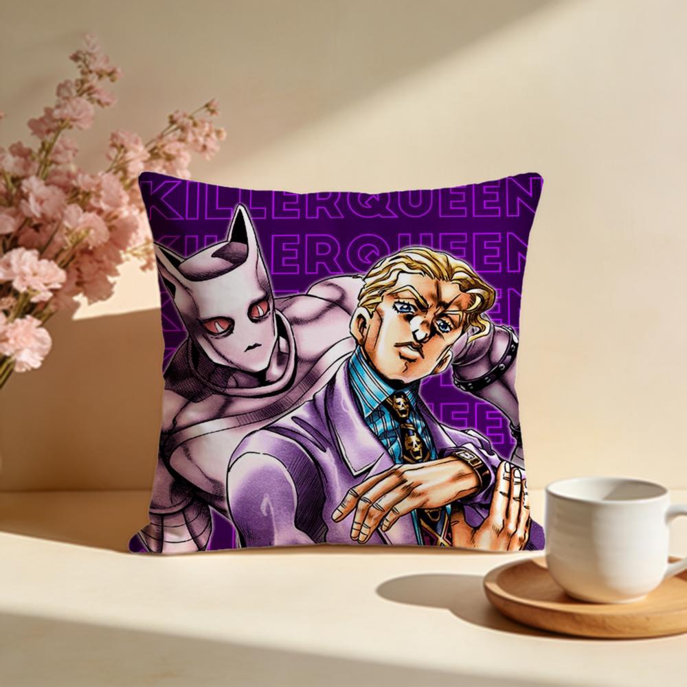 

Hot JJoJos Bizarre Adventureing Cushion Cover Stylish Washable Pillow Cover Ideal for Couch Bedroom Car Decoration 30X30cm