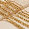 European and American Fashion Niche Design Stainless Steel Necklace Popular Real Gold Electroplated Cuban Chain Women's Necklace