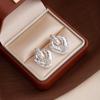 Retro French Court Style Geometric Shape Diamond Stud Earrings Niche Design Sense Light Luxury Earrings Women