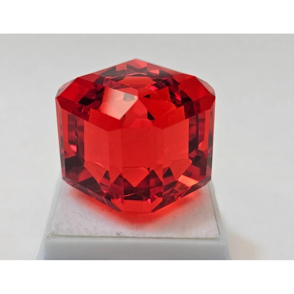 Red Orange Mexican Fire Opal Cube Cut Natural Certified Loose Gemstone